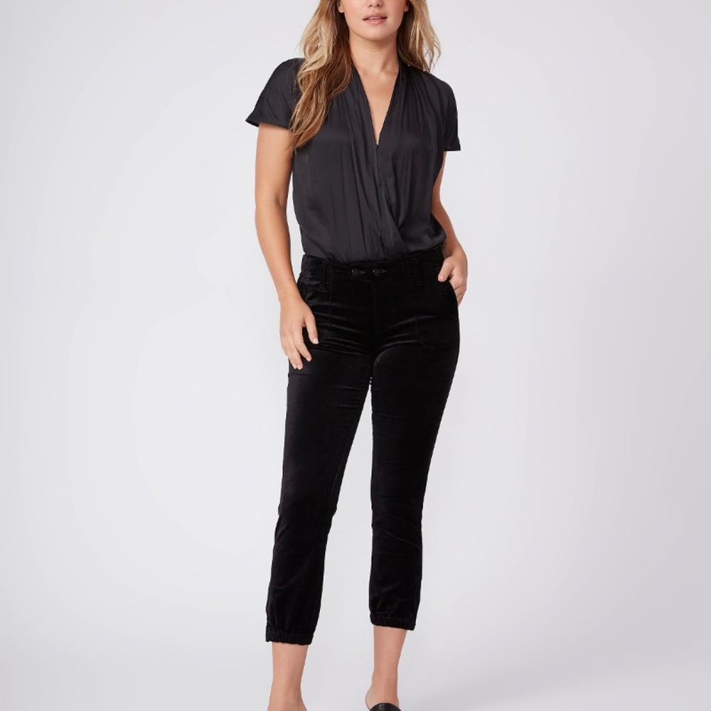 Paige Mayslie Jogger in Black Overdye Velvet size 27